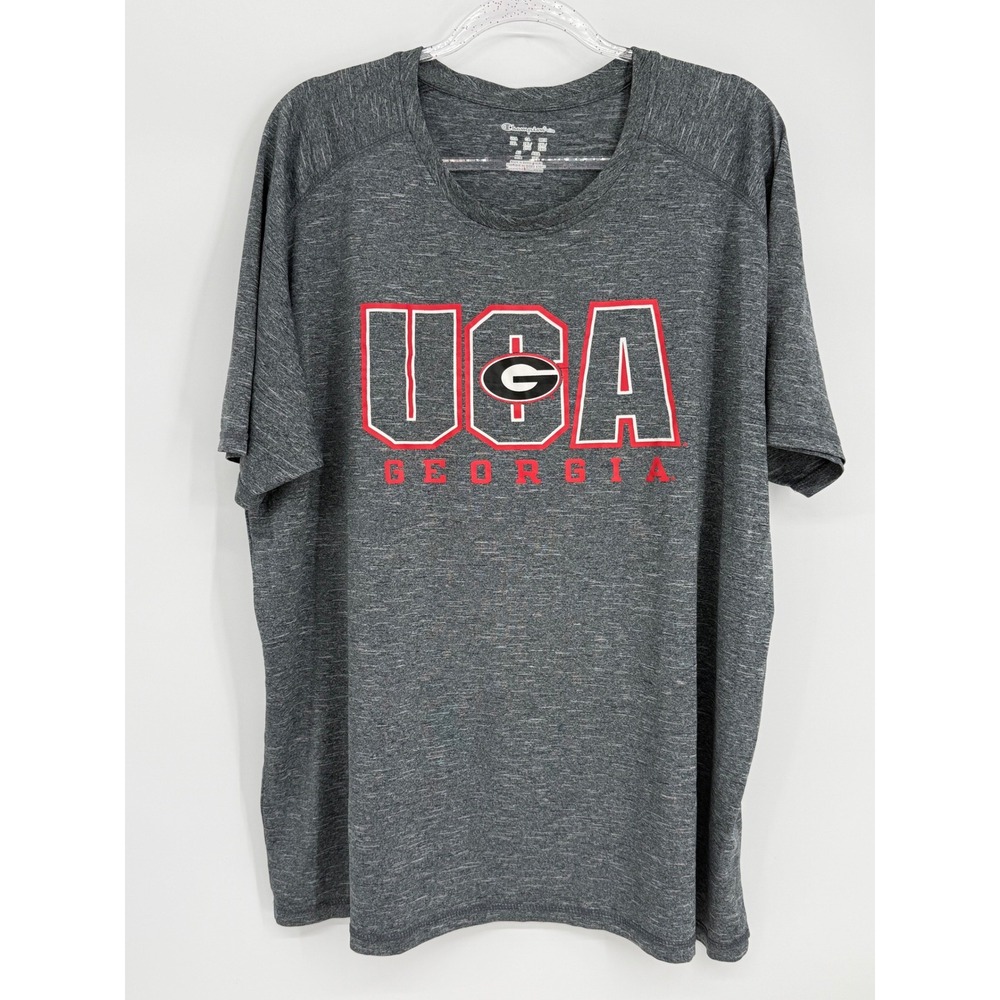 Champion Elite Georgia Bulldogs UGA T-Shirt Mens Sz 2XL Gray Performance